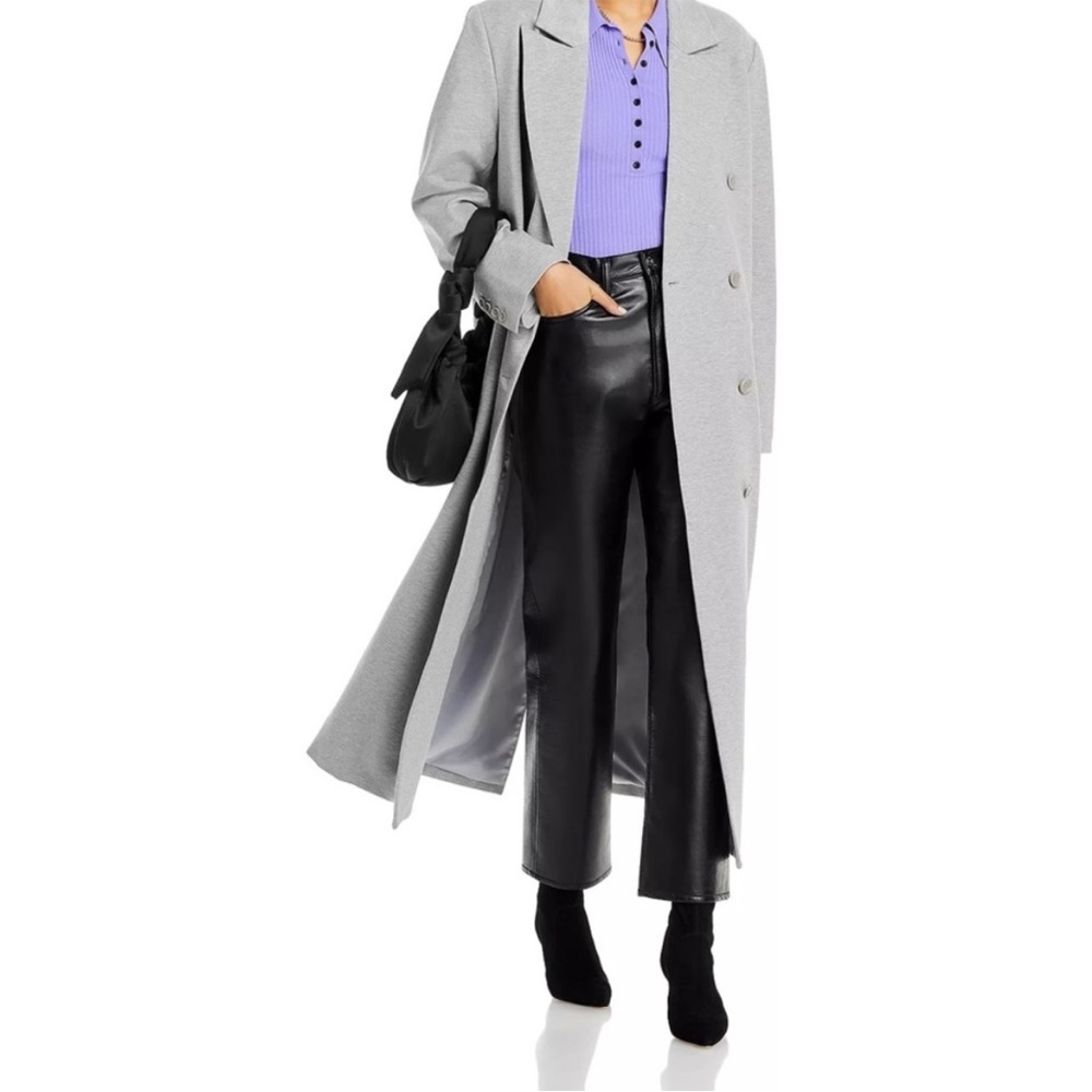 Good American Grey Long Double Breasted Lined Trench Jacket, NWOT, Small - Picture 3 of 12